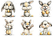 Quirky Easter Bunny Clipart Bundle, an Illustration by Sublimation Artist (Thumbnail 4 of 7)