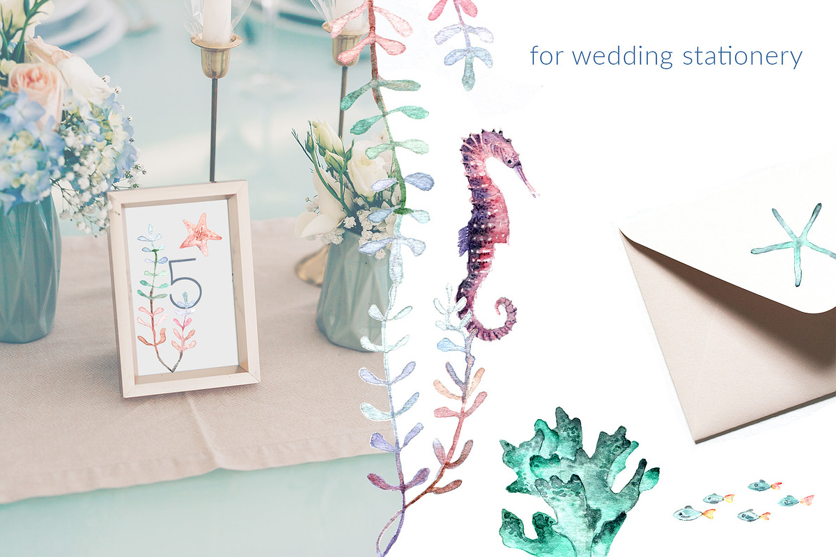 By The Sea – Watercolor Collection, an Illustration by SophieLittleEye (Photo 9 of 12)