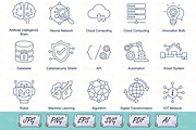 Digital Technology Icons Line Style, an Outline Icon by Ghagra (Thumbnail 1 of 3)