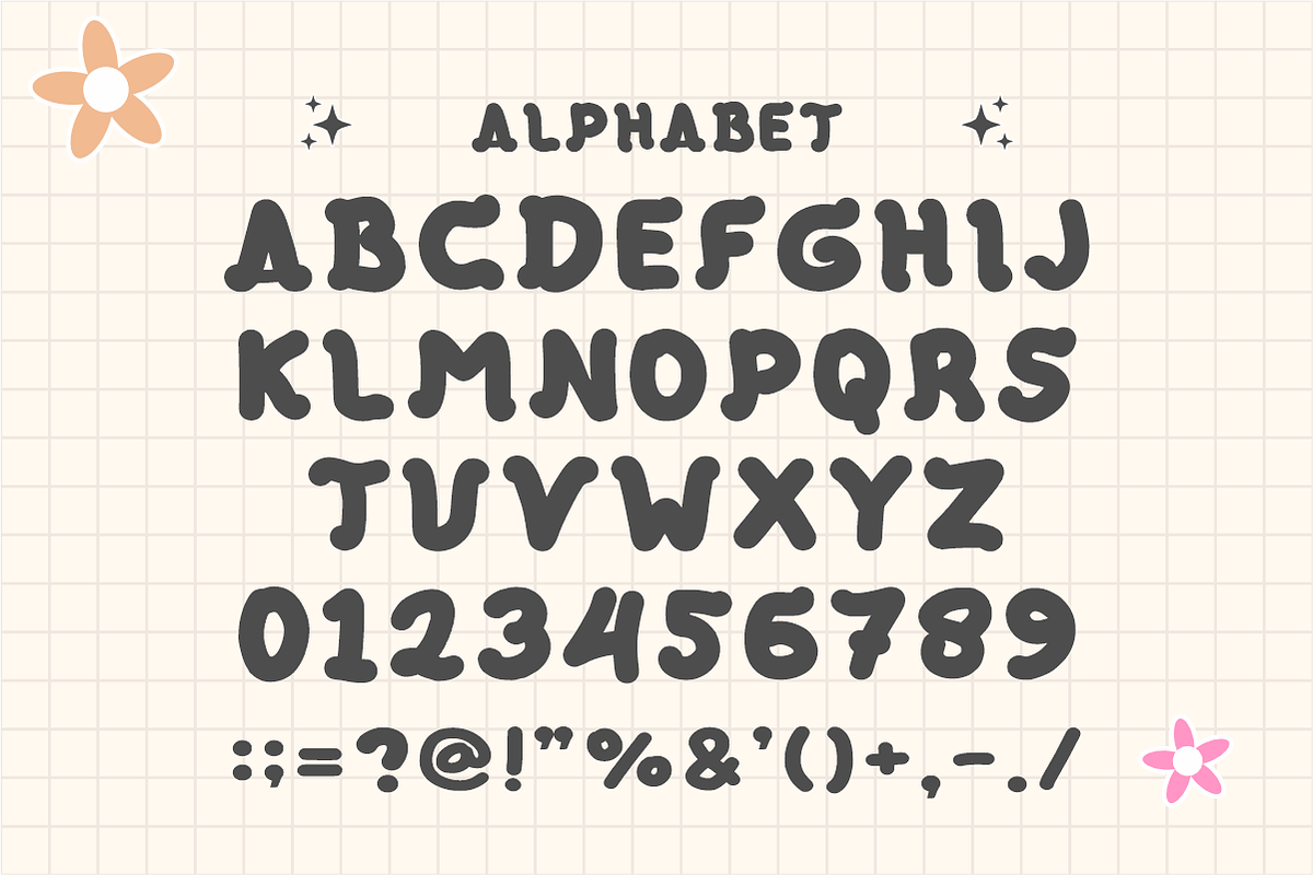Sweet Bold - Cute Bubble Font, a Handwritten Font by KiddoGlyphs Studio (Photo 4 of 4)