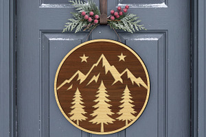 Mountain Scene Sign SVG, Layered, an Object Graphic by Libby Wishes