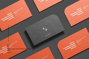 Single Rounded Business Card Mockup