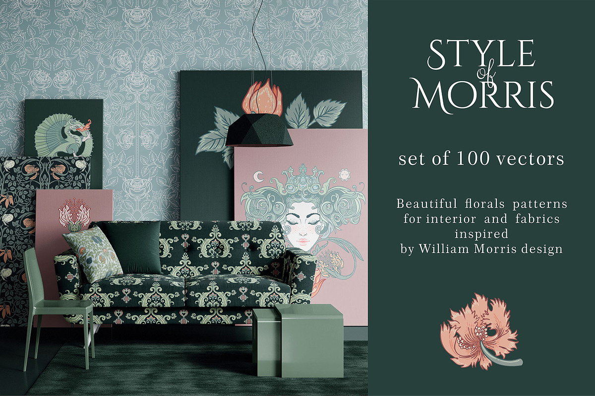 Style of Morris. Set of 100 vectors., a Pattern Graphic by Varvara Gorbash (Photo 1 of 12)