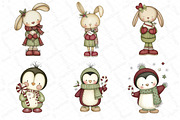 Whimsical Christmas Animals Clipart, an Illustration by DreamPrint404 (Thumbnail 3 of 6)