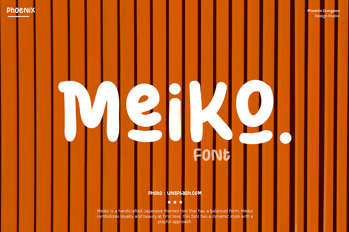 Meiko Font, a Script Font by Phoenix Dungeon (Photo 1 of 9)
