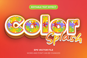 3d Editable Text Effect Color Splash