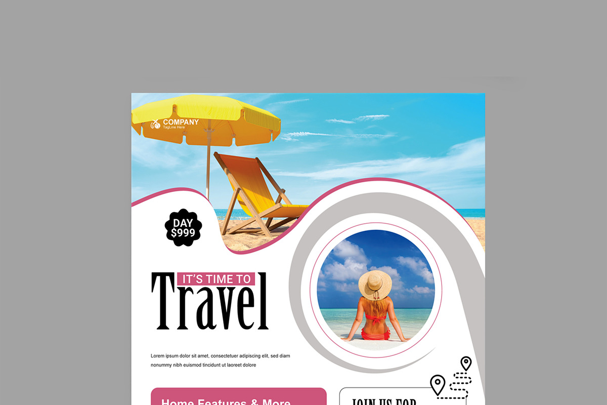 Travel Flyer Design Template, a Flyer Template by MightyDesign (Photo 2 of 8)
