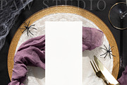 Halloween Card Mockup 4x9 Menu fall, an Advertising Mockup by PawMockups (Thumbnail 4 of 10)