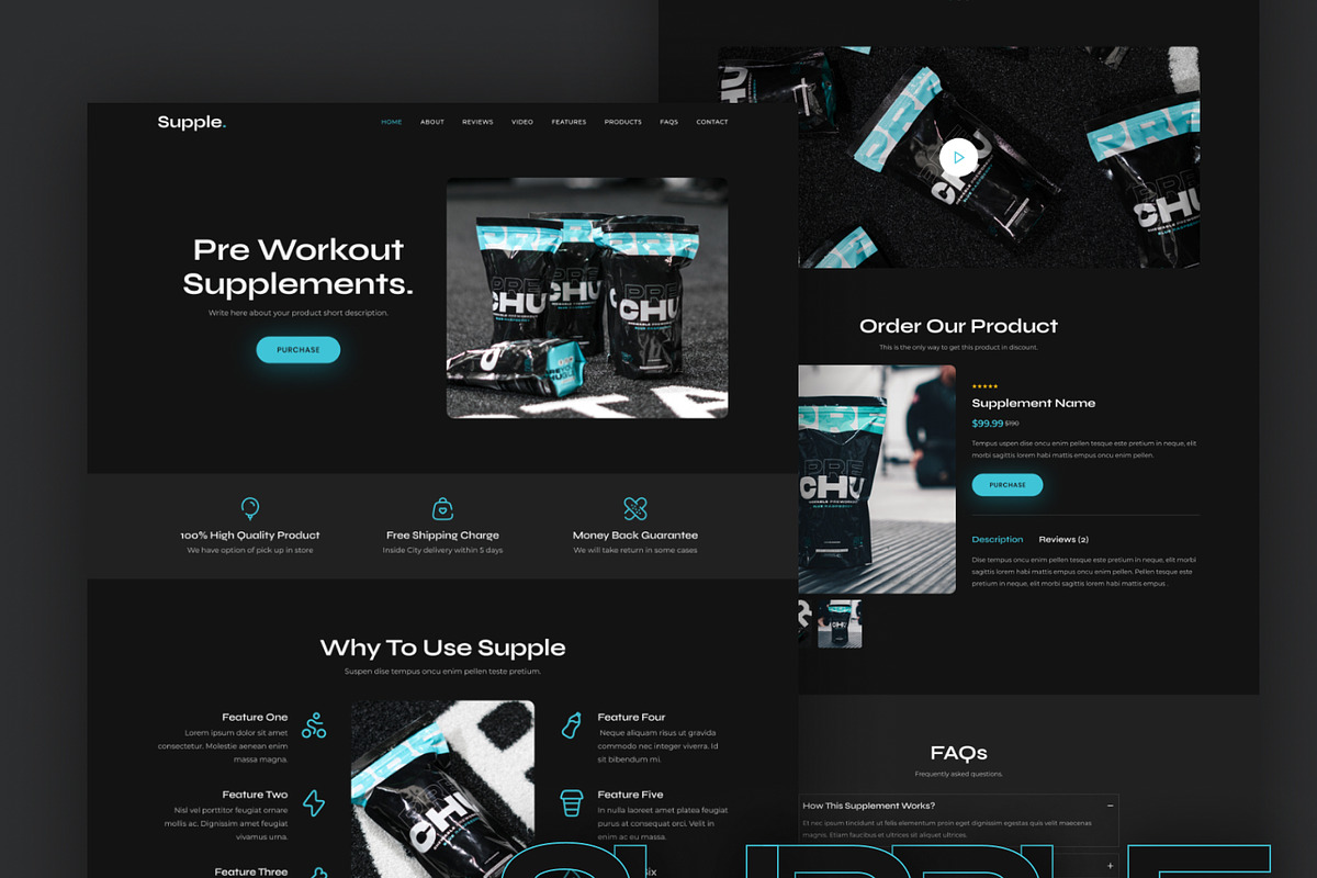 Supple - Supplement Landing Page, a Landing Page Template by TemplatesJungle (Photo 1 of 2)