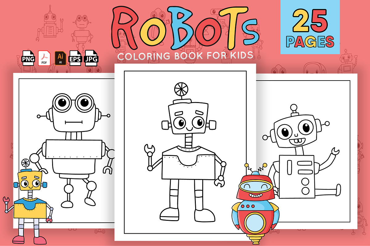 Robots Coloring Pages for Kids, a Technology Illustration by Sultana177 (Photo 2 of 3)