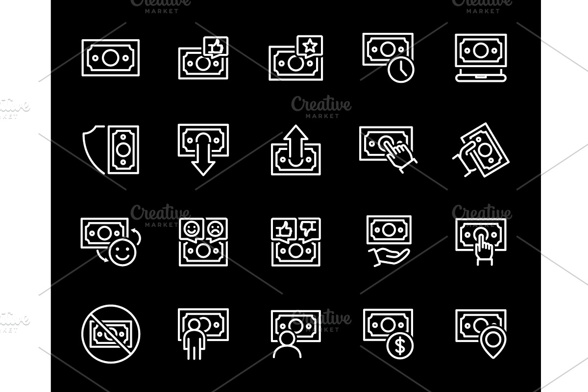 Set of money line icon. Payment, an Object Illustration by GraphiShop