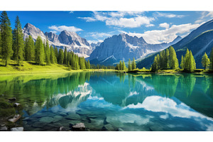 nature blue lake ai generated, an Animal Photo by pikepicture