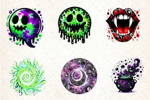 Halloween Tie Dye Clipart