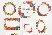 Watercolor Autumn Harvest Clipart, a Seasonal Illustration by DiashaArt (Thumbnail 9 of 17)