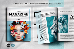Clean Magazine Print Layout Template
