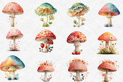 Watercolor Spring Mushrooms Clipart, an Illustration by Designworld (Thumbnail 3 of 6)