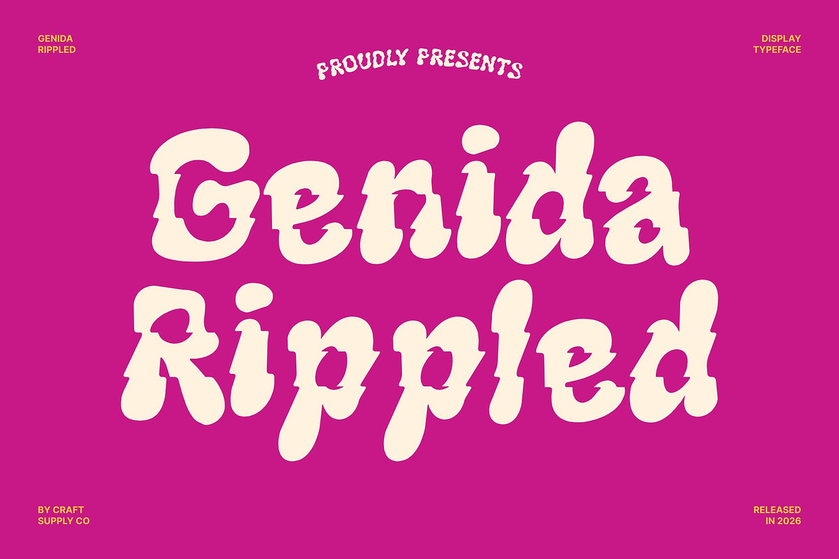 Genida Rippled, a Sans Serif Font by Craft Supply Co. (Photo 1 of 8)