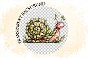 Whimsical Spring Snail Clipart Bundl, an Illustration by SVGArt (Thumbnail 6 of 9)