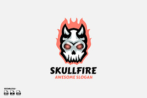 Skull Fire logo Design, a Branding & Logo Template by LOGTURNAL