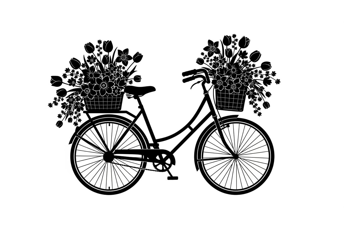 Flower Bicycle Silhouette Bundle, an Illustration by Gaye Art (Photo 21 of 31)