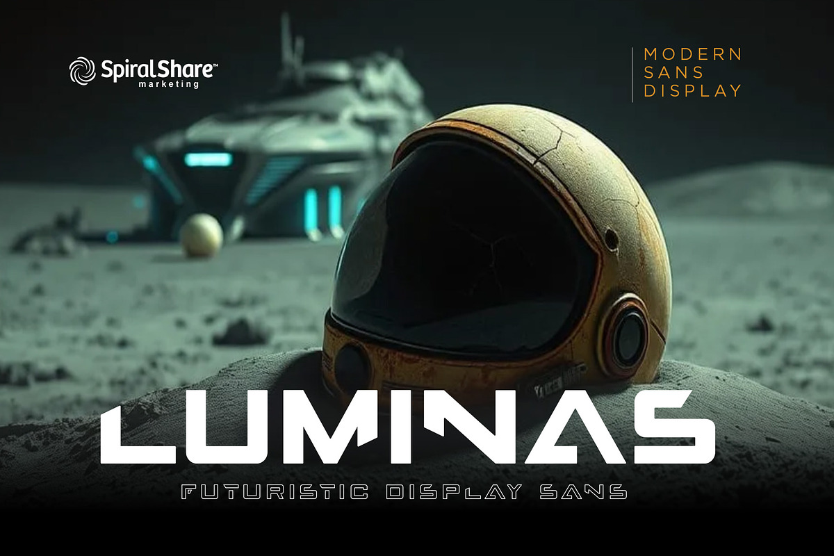 Luminas Sci-fi Futuristic Sans Font, a Sans Serif Font by SpiralShare Digital (Photo 1 of 4)