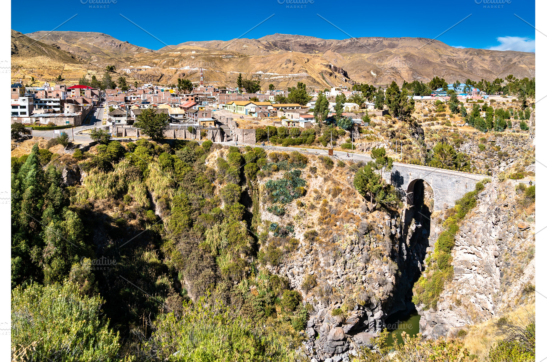 The Inca Bridge across the Colca, an Architecture Photo by Leonid Andronov
