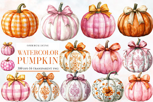Watercolor Pumpkin Clipart, an Illustration by Designworld