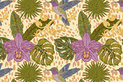 Tropical Hummingbird Orchid Botanica, a Pattern Graphic by NayaChu (Thumbnail 2 of 9)