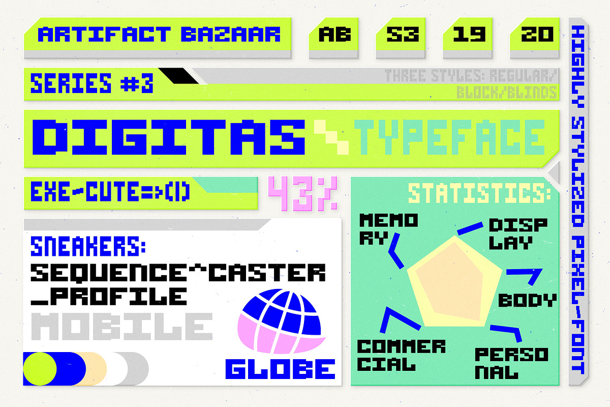 Digitas | Nostalgic Game Font, a Sans Serif Font by Artifact Bazaar (Photo 1 of 8)