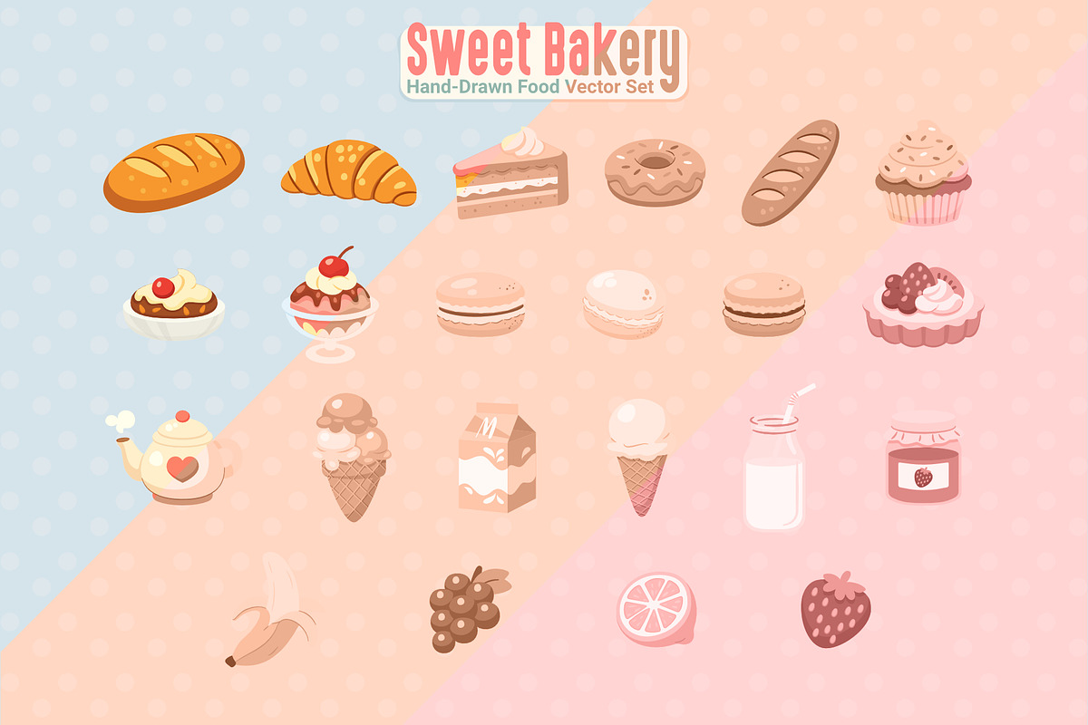 Sweet Bakery – Food Vector Set, a Food Illustration by moja doodle (Photo 4 of 4)