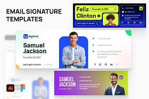 Modern Email Signature Template, a Social Media Template by Digifrnd