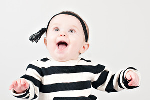 Happy baby stock photograph