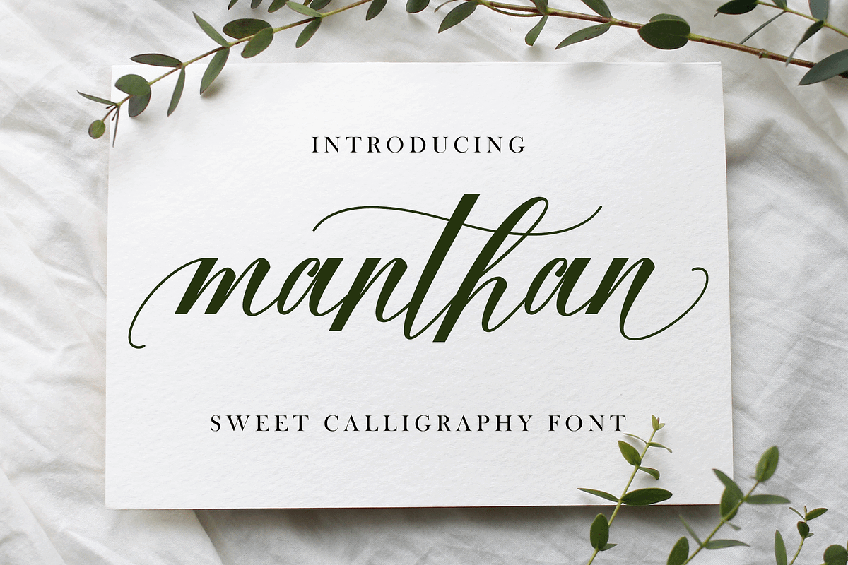 Manthan Script, a Script Font by Meutuwah (Photo 1 of 5)