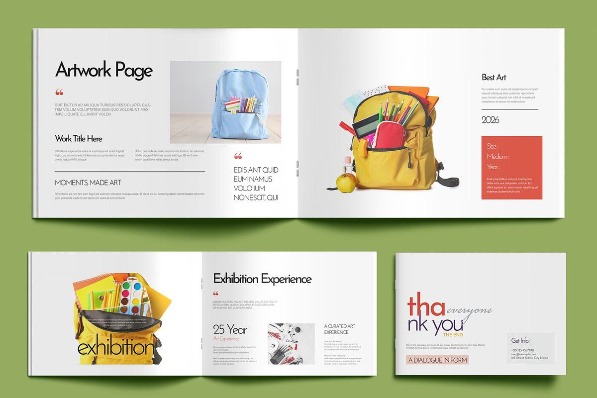 Art Exhibition Portfolio Layout, a Brochure Template by MightyDesign (Photo 6 of 9)
