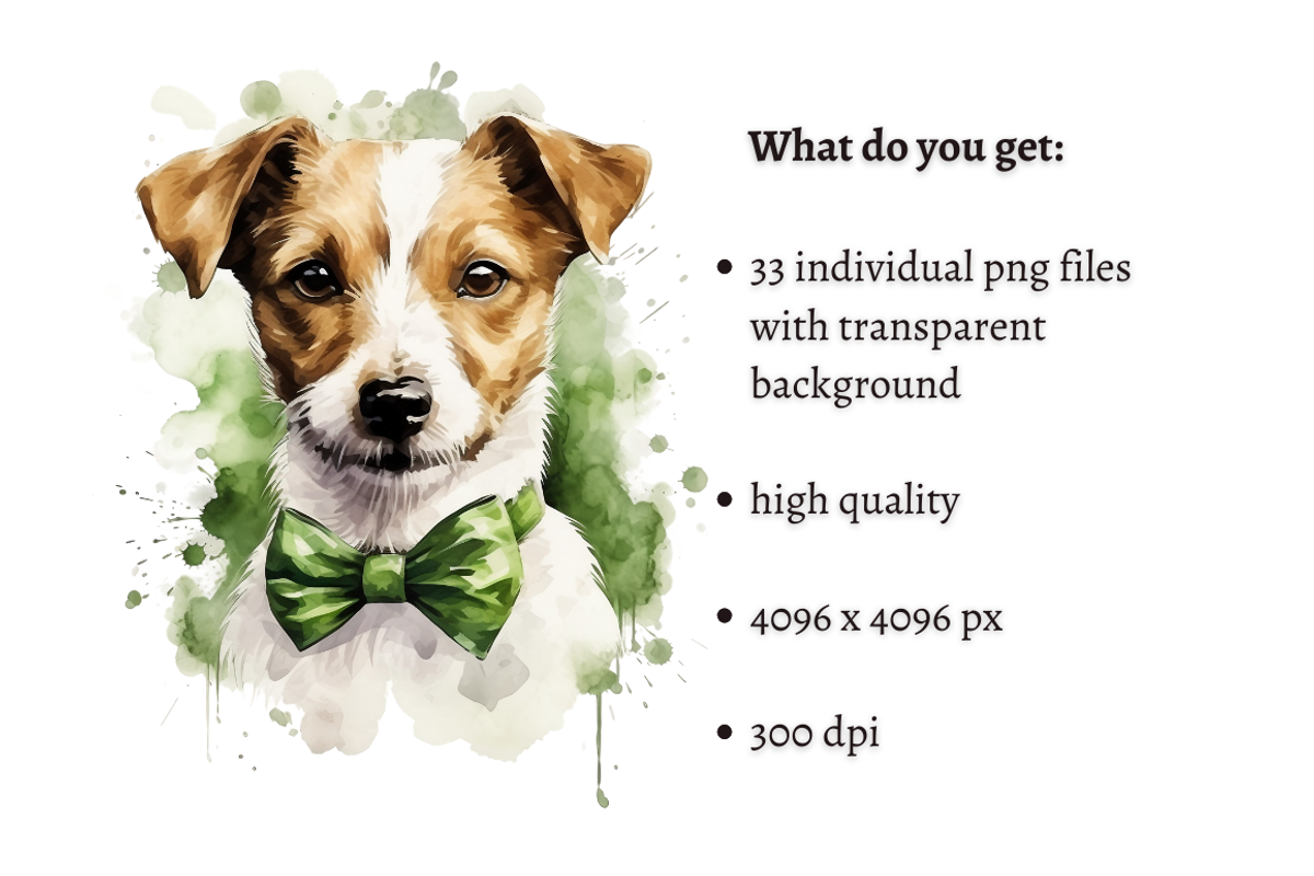 St. Patrick's Cute Dog Cliparts, an Animal Illustration by Mash Mash Stickers (Photo 2 of 9)