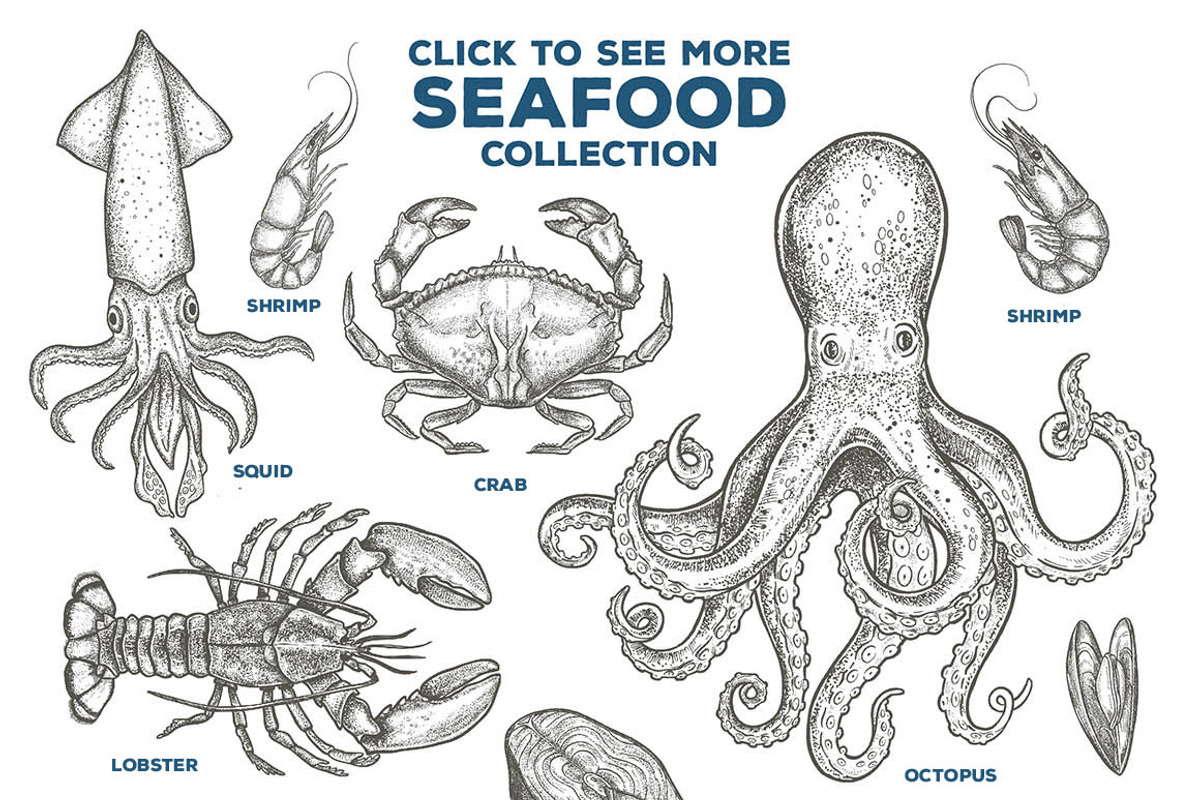 Seafood Illustrations, a Food Illustration by PicByKate (Photo 2 of 5)