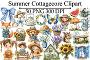 Summer Cottagecore Clipart, an Illustration by Design Market (Thumbnail 1 of 5)