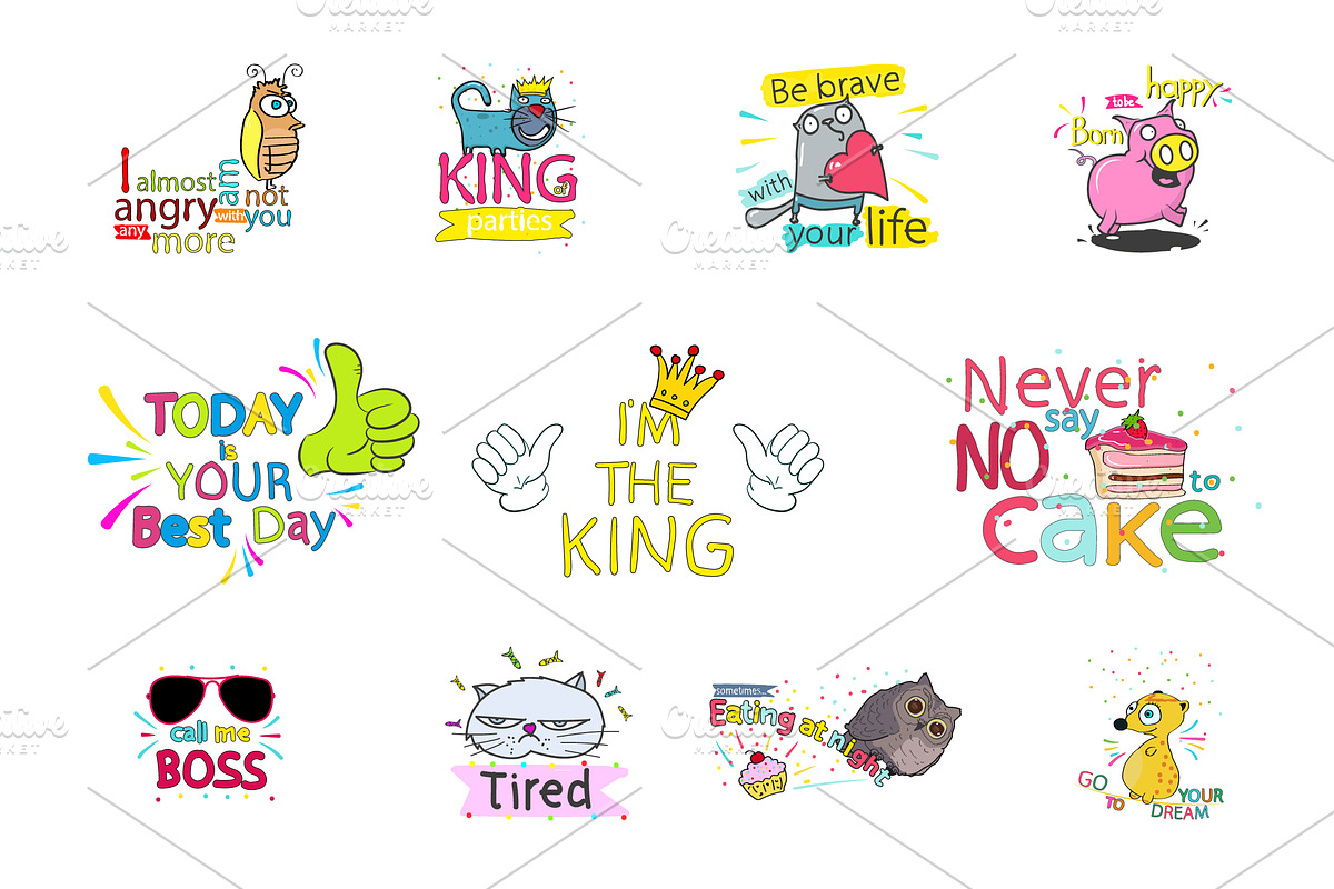 Funny lettering. for your projects, a Card Template by pashigorov (Photo 4 of 4)