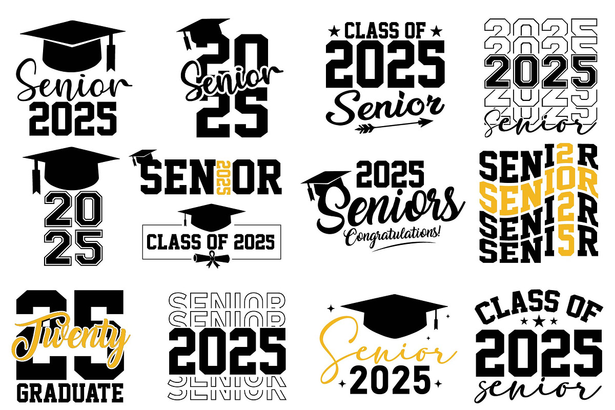 Senior Class Of 2025 Svg Bundle PNG, an Object Graphic by EllaMaiyaali (Photo 1 of 6)
