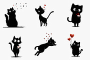 Whimsical Valentine Black Cat Clipar, an Illustration by CreationArt (Thumbnail 3 of 6)