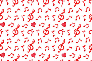 Love Music Seamless Pattern Vector