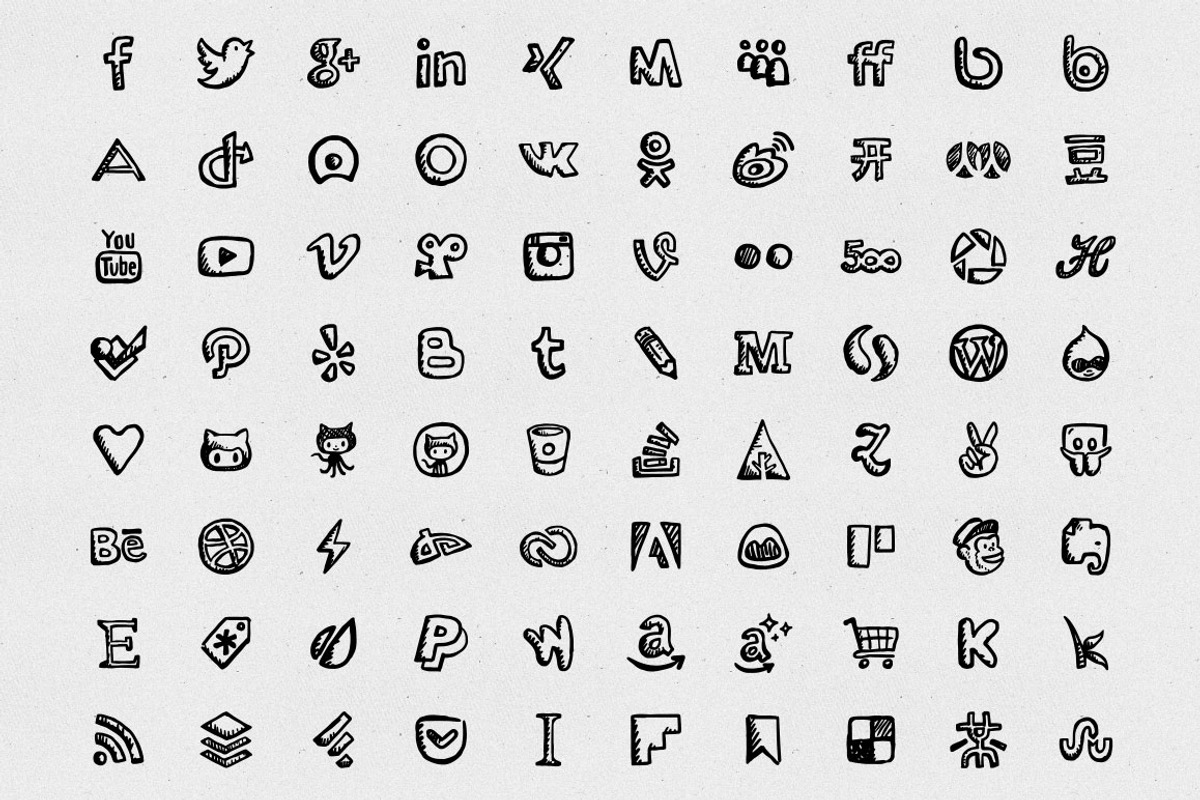 Friendly Icons: 160 social icons preview 2