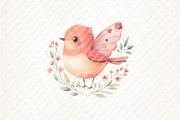 Watercolor Whimsical Birds Clipart, an Illustration by Watercolor design (Thumbnail 9 of 11)