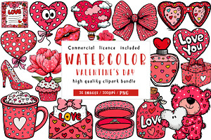 Valentine's Day Clipart, an Illustration by CreationArt