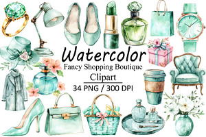 Fancy Shopping Boutique Clipart, an Illustration by Design Market