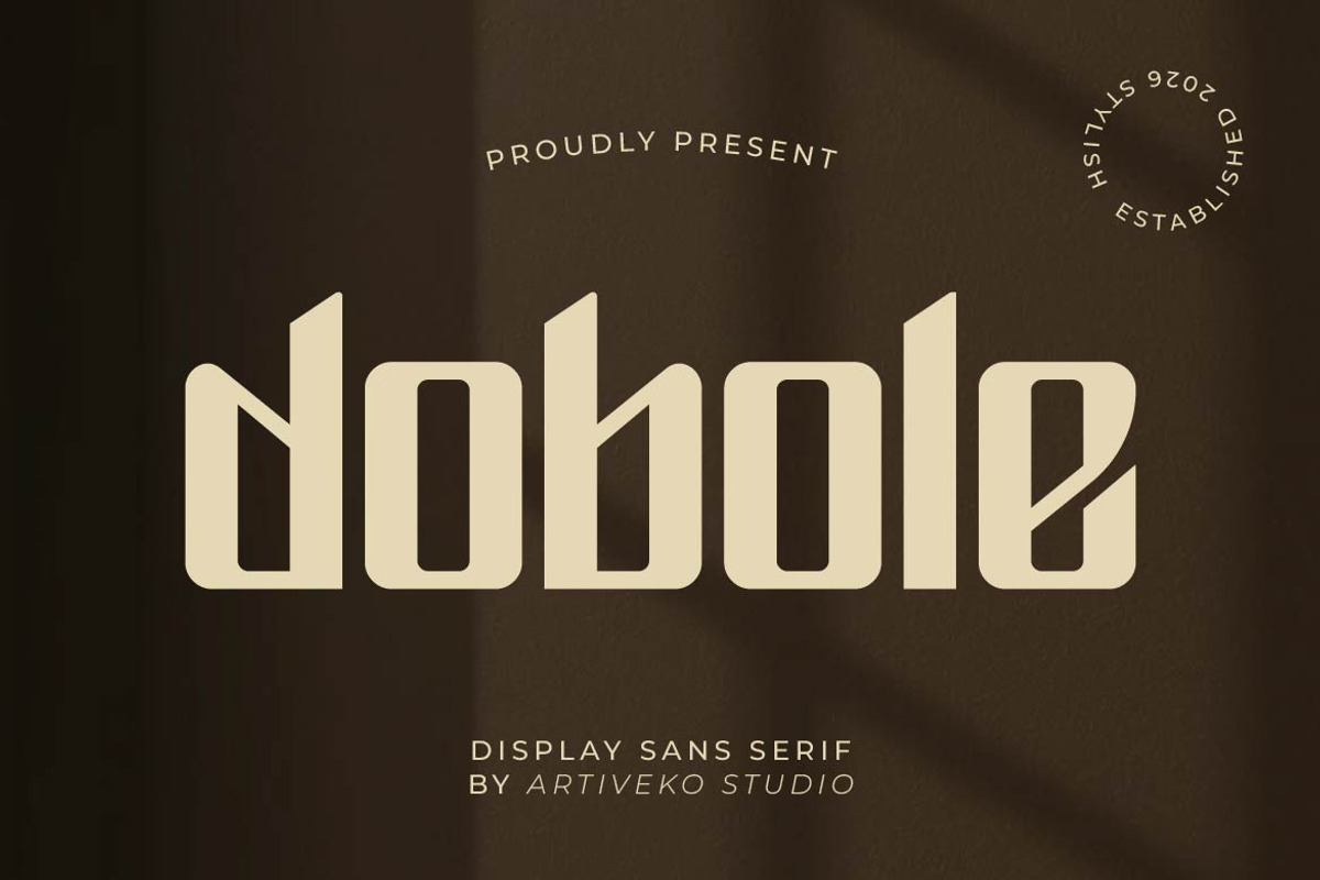 Dobole – Art Deco Display Font, a Sans Serif Font by Artiveko (Photo 1 of 6)