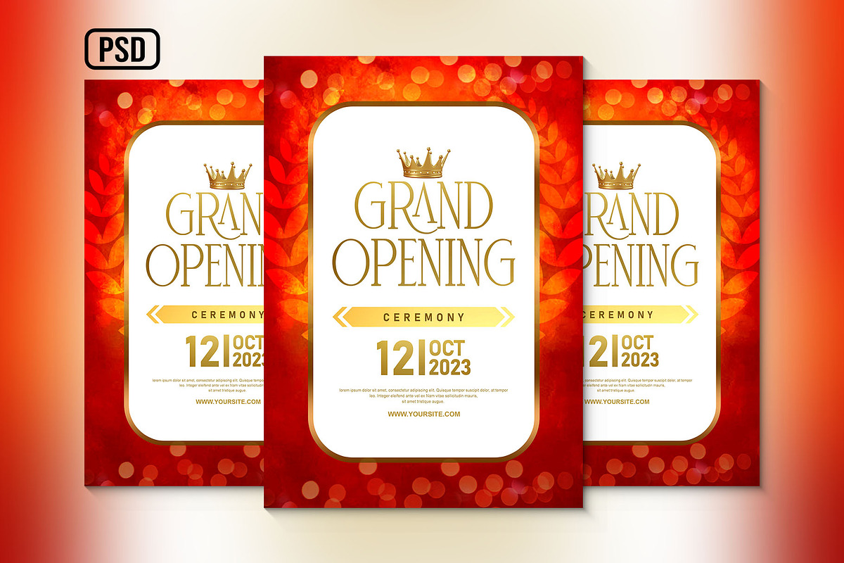 Grand Opening Poster/Flyer, a Poster Template by Black Spade Design