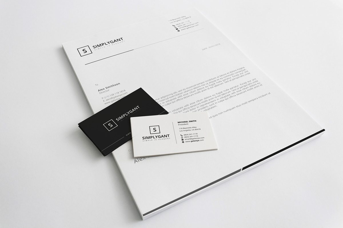 Simple Minimal Stationery Templates, a Stationery Template by Galaxiya (Photo 3 of 14)