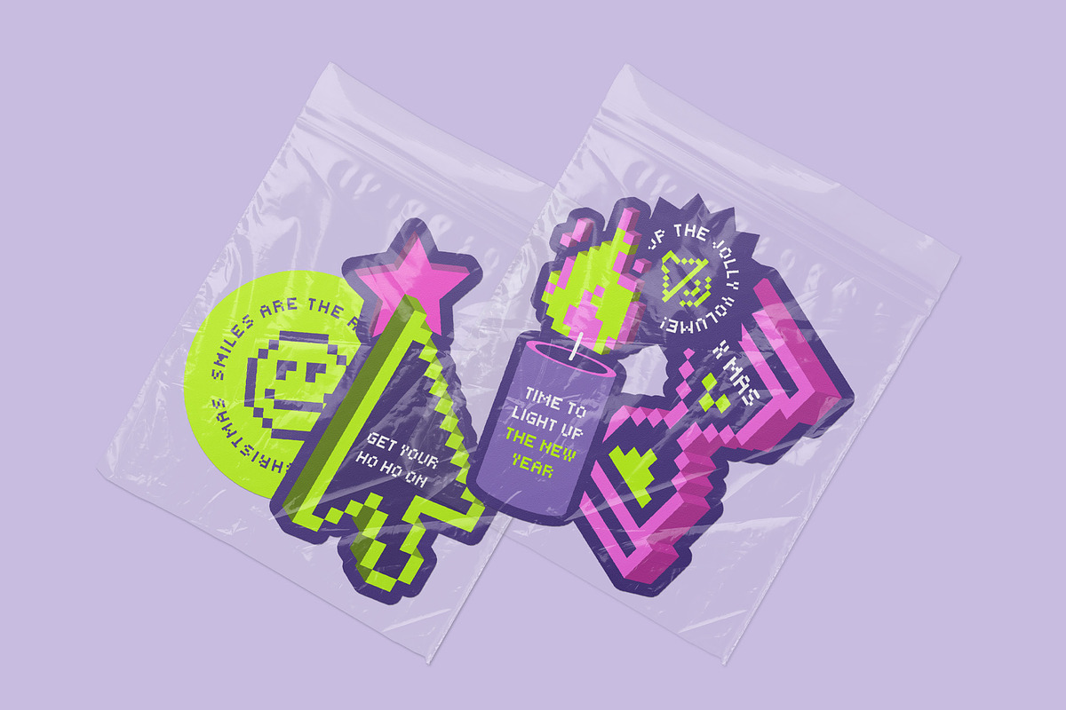 Pixel Christmas Stickers, a Seasonal Illustration by Playground (Photo 5 of 6)