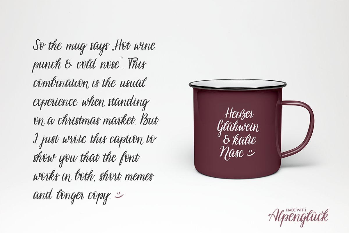 Alpenglueck - a handwritten font, a Script Font by Laura Heidi (Photo 10 of 15)